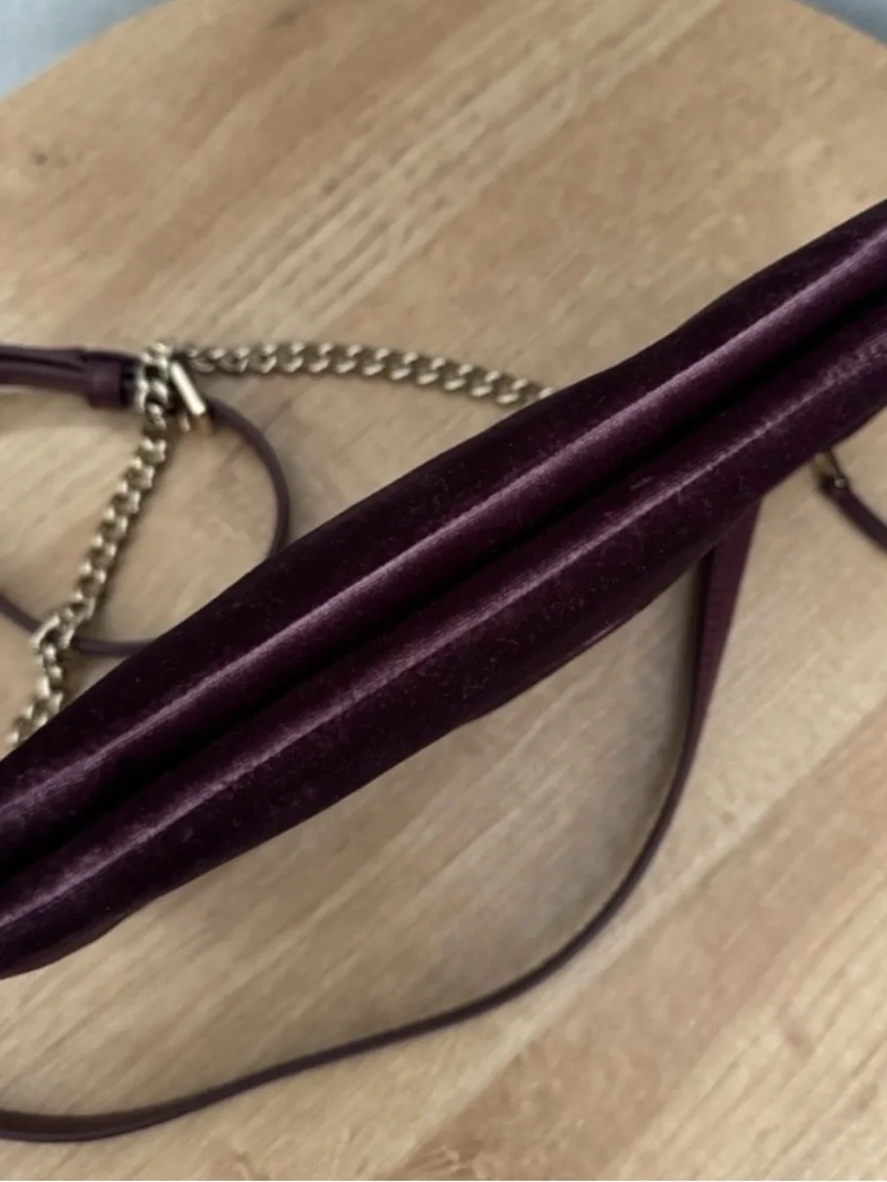 Kate Spade Tillie Velvet Plum Chain Crossbody Shoulder Bag Two way
